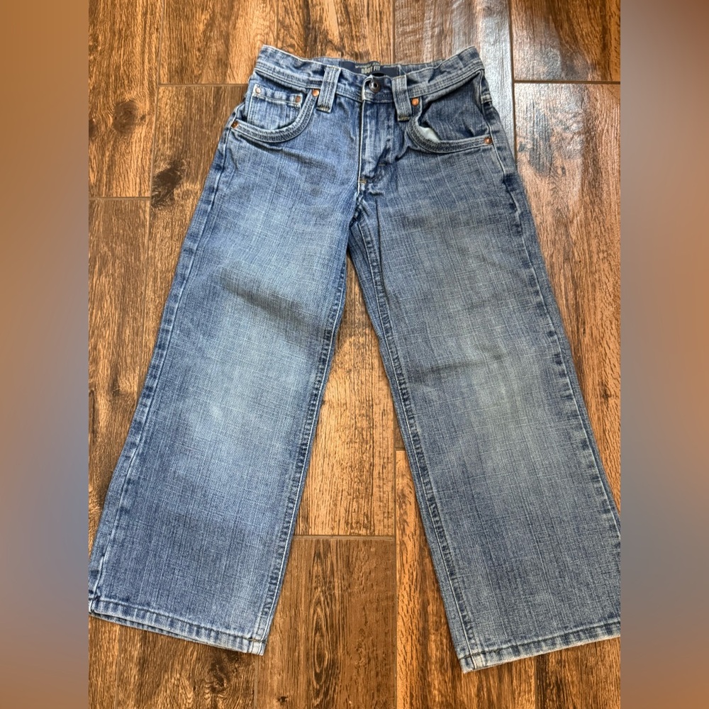 Wrangler Boys Kids size 8 Slim Denim Jeans baggy straight leg rodeo western